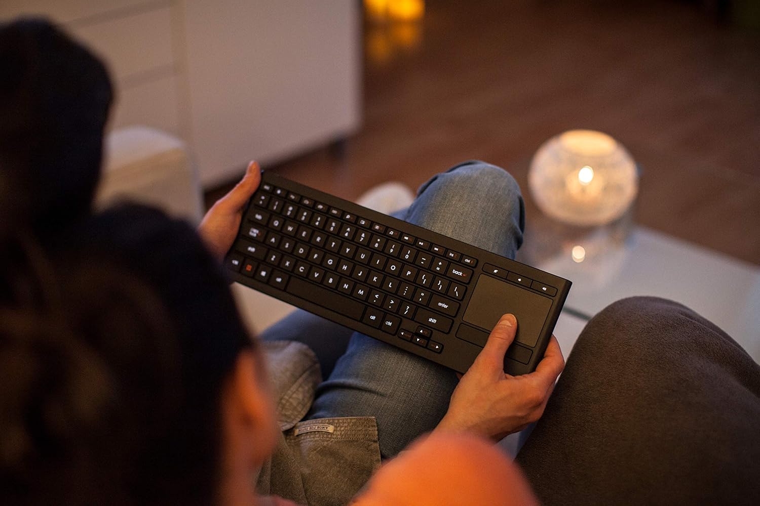 Logitech K830 Illuminated Living-Room Keyboard with Built-in Touchpad – Easy-access Media Keys and Shortcut Keys for Windows or Android: Computers & Accessories