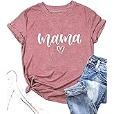 Mama Shirt Letter Printed Mom Life Tshirts Mom Mama Floral Wild Flowers Casual Short Sleeve Mother's Day Tee Tops