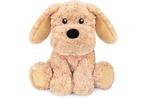 HAPPY FUEL Golden Retriever Dog Microwavable & Weighted Puppy Stuffed Animals- 1.5 Lbs Unscented Doodle Heating Pad for Warmth, Period Cramps & Anxiety, Cute Dog Plushie Toy Gifts for Women Girls & Kids