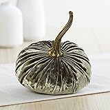 Luxe Moss Small Velvet Pumpkin, Handmade Home