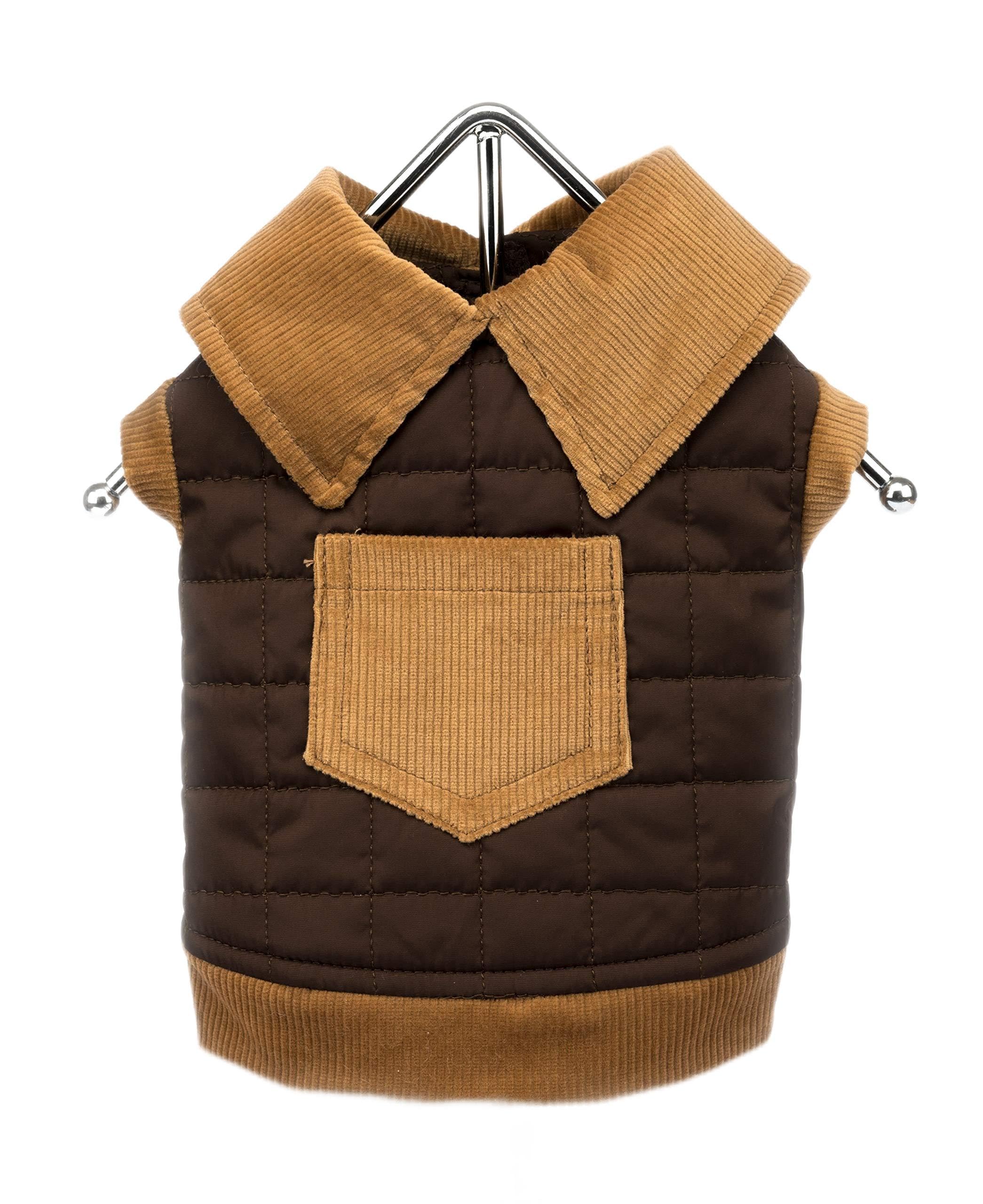 Trilly Tutti Brilli Scott Quilted Jacket Nylon/Velvet, Brown, XS