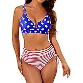 Nillocco Womens High Waisted Bikini Sets 2 Piece Curvy Modest Tummy Control Swimsuits Couture U-Wire Beach Swim Bathing Suit
