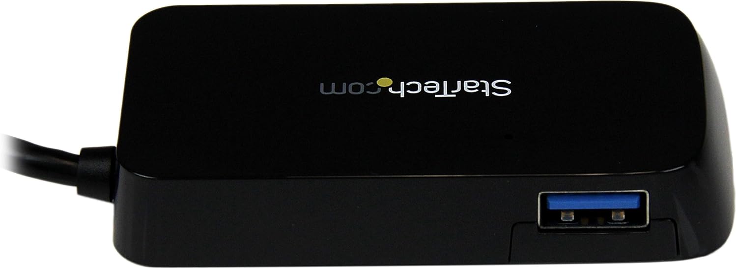 StarTech 4-Port USB 3.0 Hub with Built-in Cable - SuperSpeed Laptop USB Hub - Portable USB Splitter - Mini USB Hub (ST4300PBU3), Black: Computers & Accessories