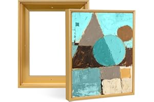 YIVIVEN 2 Pack Canvas Floater Frame for 11x14 Prints, Canvas Floating Frame for 0.6"-0.9" Deep Painting, Painting Frames Kit(11"x14", Gold)