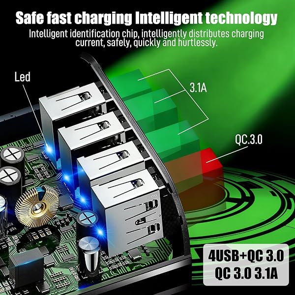 PRO PHONE CHARGER, PRO CHARGER, 4-PORT WALL WITH INTELLIGENT TEMPERATURE CONTROL,TRAVEL FAST CHARGING,WALL CHARGE FOR TRAVEL & HOME,UNIVERSAL COMPATIBILITY FOR ALL PHONES (2 PCS)