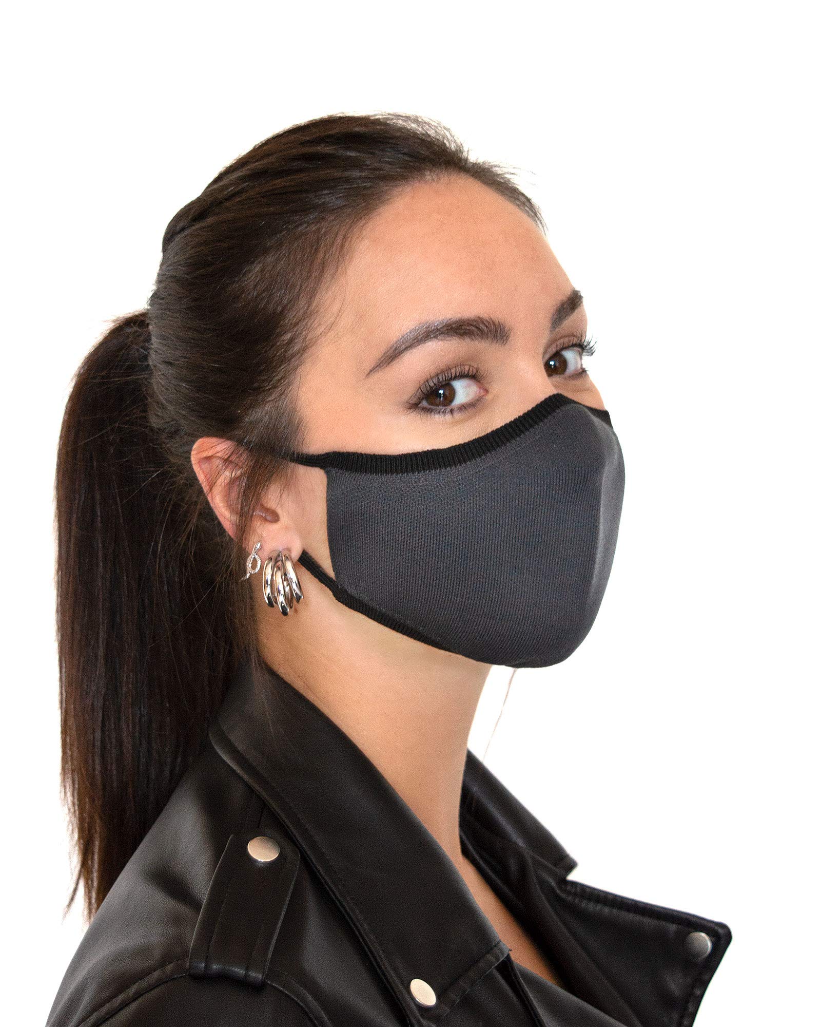 Relaxsan UNIMA [Dark Grey] – Courtesy fresh and light fabric face band with silver X-Static and Dryarn fibres - washable reusable — image 1