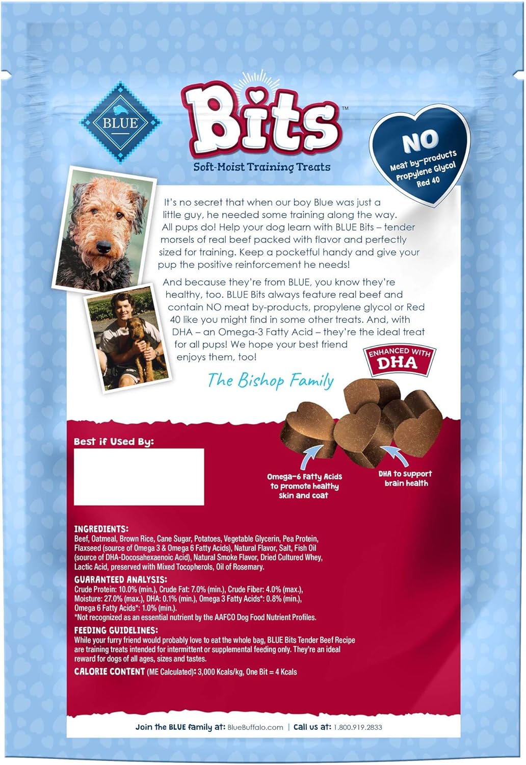 Blue Buffalo Blue Bits Natural Soft-Moist Training Dog Treats, Beef Recipe 19-oz Bag : Pet Supplies