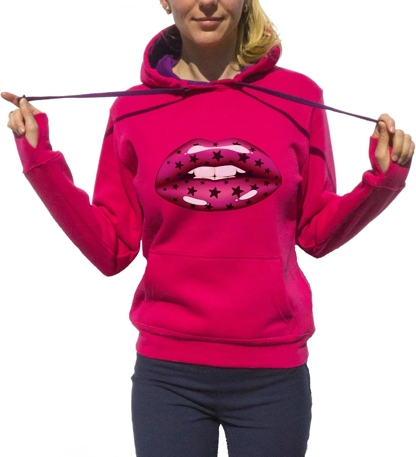 Lips Hoodie Red Lips Hoodie Stars Hoodie Crazy Hoodie Fashion Hoodie