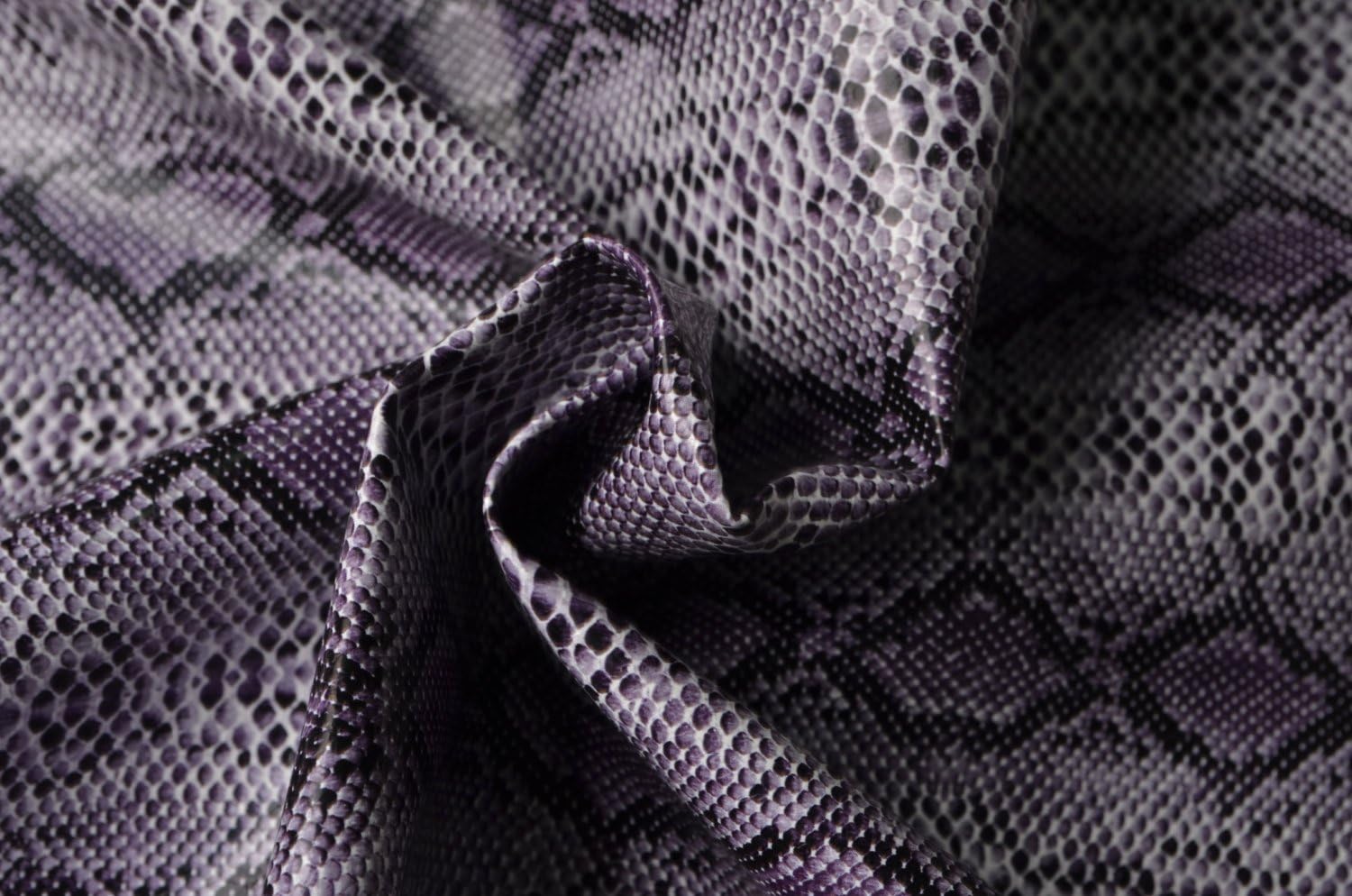 Half Yard Snake Skin Faux Leather Fabric for Home Decor Furniture Upholstery Application,Leather Upholstery Fabric,Bags Fabric,Purses Fabric,Pleather.54'' Wide,Sold by Half Yard (Violet)