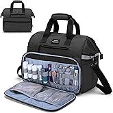 CURMIO Home Health Nurse Bag, Medical Supplies Bag with Padded Laptop Sleeve for Home Visits, Health Care, Hospice, Bag ONLY, Black (Patent Pending)