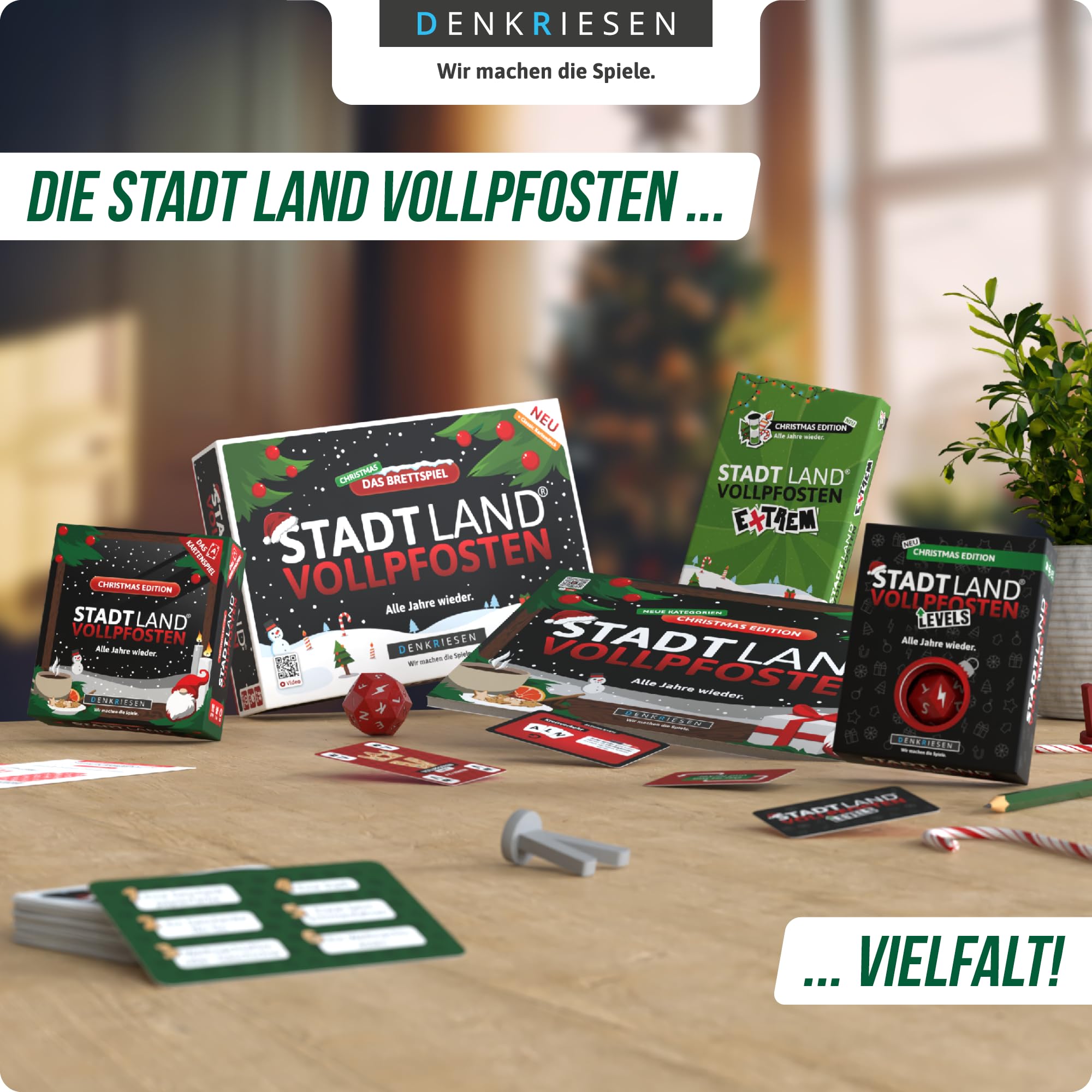 DENKRIESEN Stadt Land VOLLPFOSTEN® - Christmas Edition | ab 9 Jahren mit 26 neuen Kategorien | Stadt Land Fluss | Weihnachtsspiele | Xmas | Familienspiel - Adventskalender Füllung | Wichtelgeschenk 7