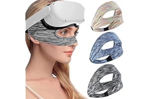 WOKIKLEE VR Eye Mask Cover Breathable Sweat Band with Oculus Go Quest 2 Adjustable Sizes for VR Glass VR Accessories（3pcs）