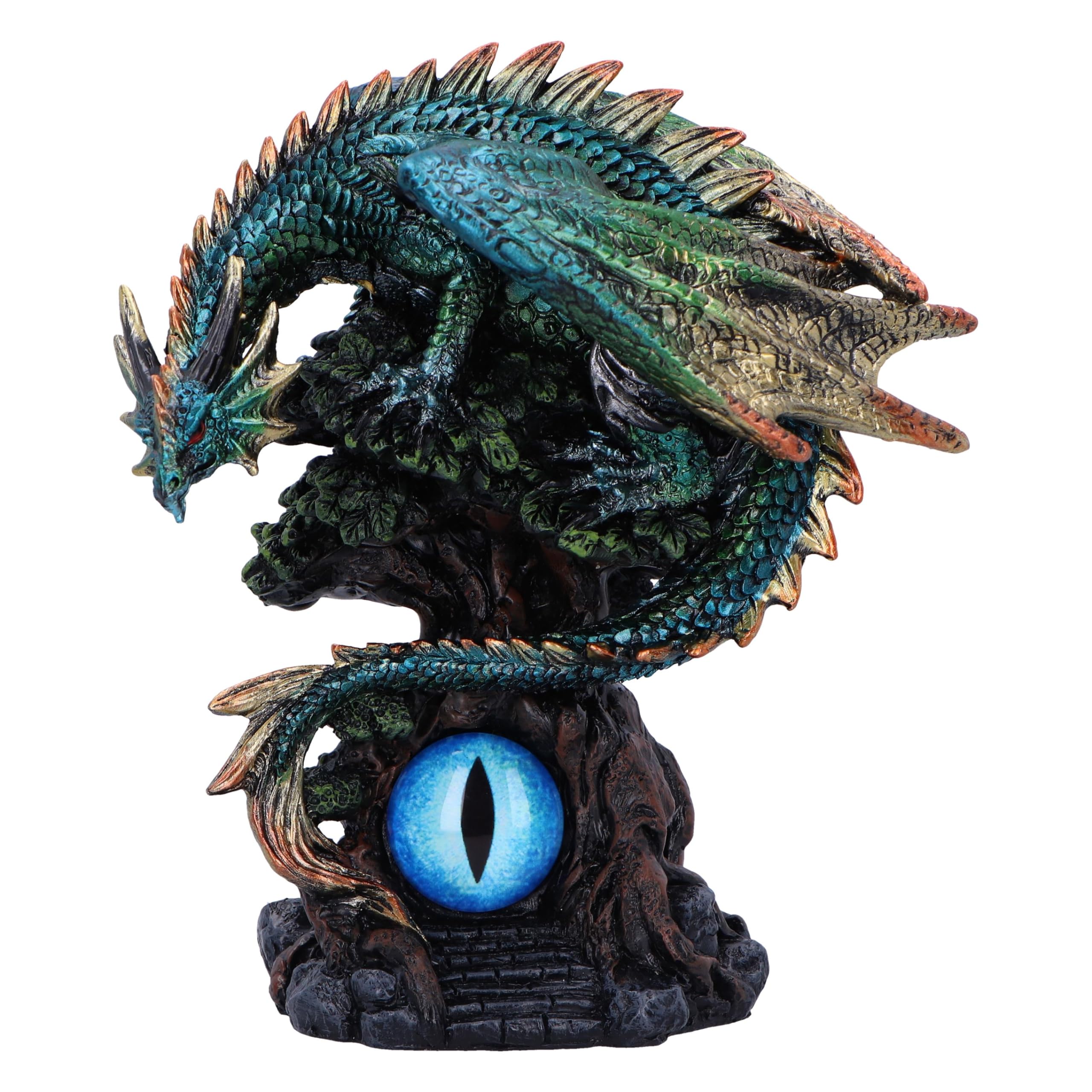 Nemesis Now Forest Seer Blue Dragon Figure Ornament, 16cm Resin Collectable Giftware, Hand-Painted U6697A24