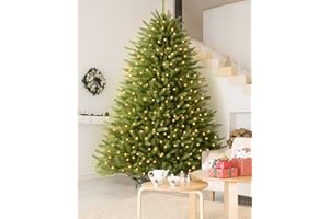 AMAOASIS 6FT Pre-lit Christmas Tree Premium Artificial Spruce Remote Control with 600 Warm White & Multi-Color Lights, Hinged/Feel Real/Realistic/Full Fir Dual Color Xmas Tree 6 Feet Outdoor Festive Holiday