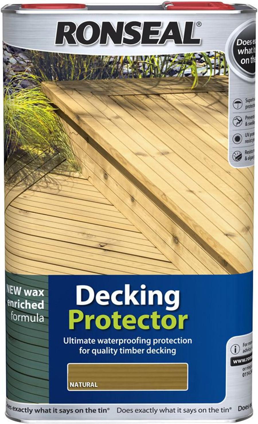 Ronseal Decking Protector Natural 5L PLUS 5 Litre Decking Cleaner
