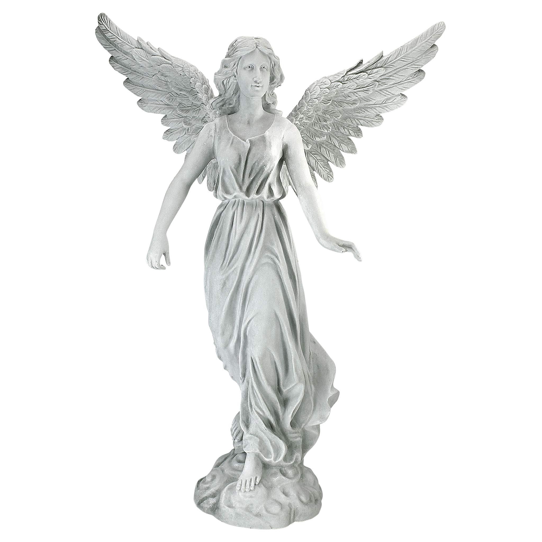 Design Toscano KY51174 Angel of Patience Statue, Medium, 54.5 cm, Polyresin, Antique Stone, White