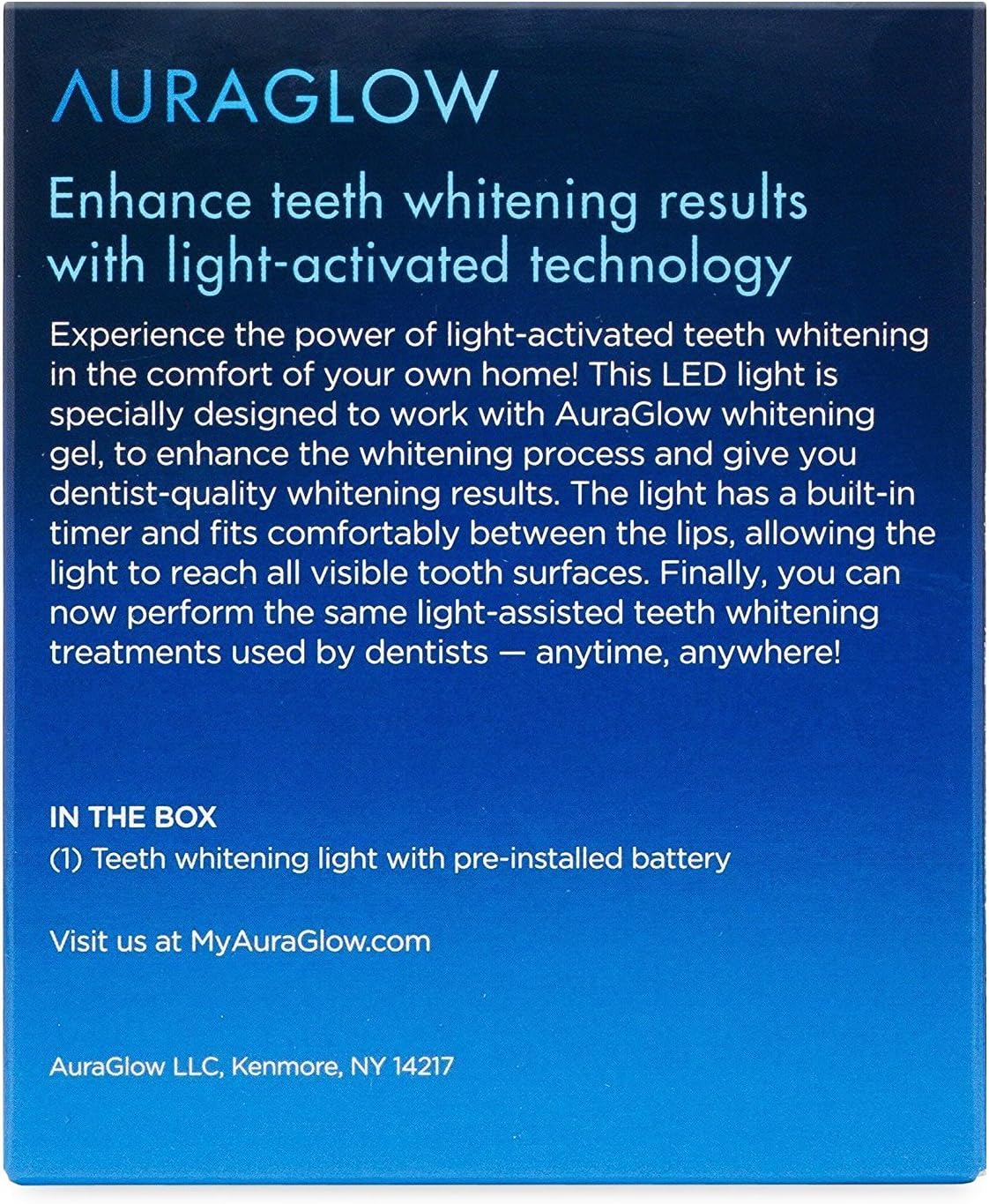 AuraGlow Teeth Whitening Accelerator Light, 5X More Powerful Blue LED Light, Whiten Teeth Faster: Health & Personal Care
