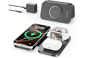 RYND 2025 Traveling Portable Wireless Mag-Safe Fast Charging Station,Magnetic 3 in 1 Charger for iPhone 16 15 14 13 12 Pro Max Plus,Apple Watch Series & Air pods 4 3 2 Pro-Gifts for Family