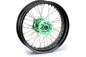 Smadmoto 17 x 3.5 Supermoto Front Wheel Kit 36 Spokes Rim Green Hub for Kawasaki KX125 KX250 2006-2013 KX250F KX450F 2006-2018