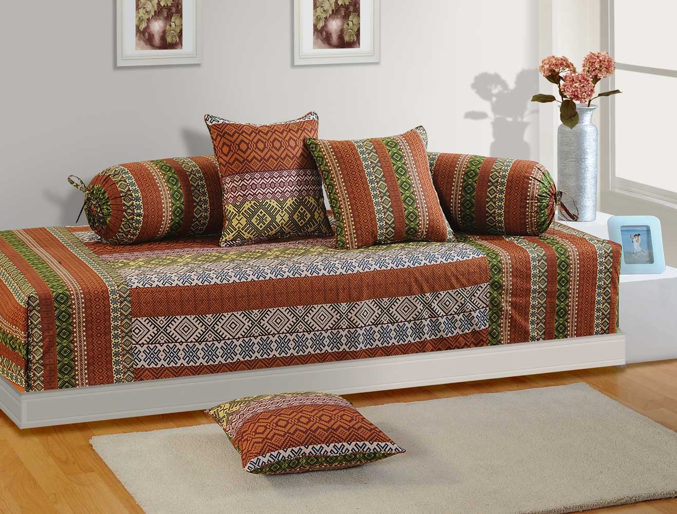 Swayam DiwaneKhaas Cotton 6 Piece Diwan Set (DWN161406) Amazon.in