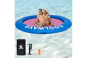 COOLWAVE Inflatable Water Hammock, Round Floating Ring for Lakes, Enjoyable Floating Hammock for Multiple People, Portable Inflatable Raft for Family, 8'x8'