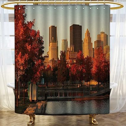 Amazon Com City Shower Curtains Fabric Extra Long Old Port Of