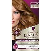 Schwarzkopf, Permanent Hair Dye Cream, 7.5 Caramel Blonde, 1 Count | Strengthens and softens, Even-toned color, Deep nourishing effect, Bond Enforcing System, Professional quality color
