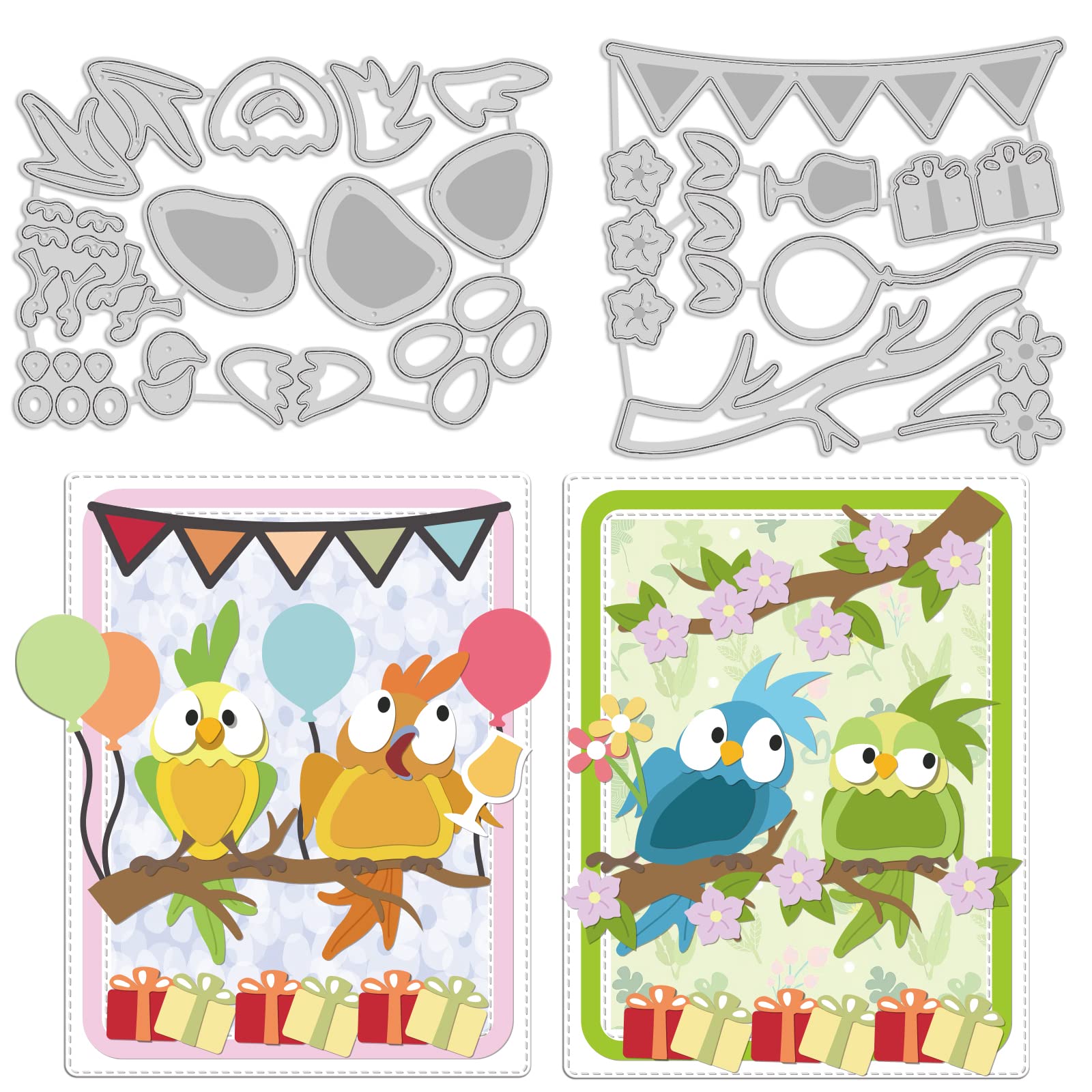 INFUNLY DIY Animal Cutting Dies Parrot Metal Die Cuts for Card Making Bird Embossing Stencils Template for Scrapbooking DIY Craft Album Paper Decoration