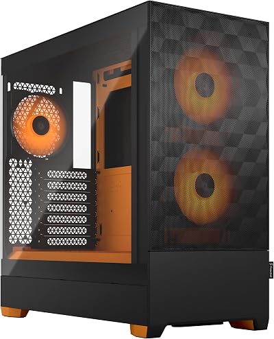 Fractal Design Pop Air RGB Orange Core ATX Mid Tower PC Case TG Side Panel