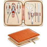 MR.GREEN Upgraded Manicure Set, German Stainless Anti Splash Nail Clippers Set with Cather, Quality Fingernail& Toenail Clipper, Professional Nail Care Kit with Exquisite Leather Case for Men & Women