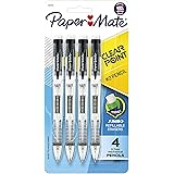 Paper Mate Clearpoint Mechanical Pencils, 0.7 mm Lead Pencil, Black Barrel, Refillable, 4 Pack