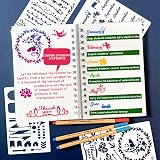 MWOOT 30Pcs Mixed Journal Stencils Kit Letters Numbers Shapes Reusable Template view 2