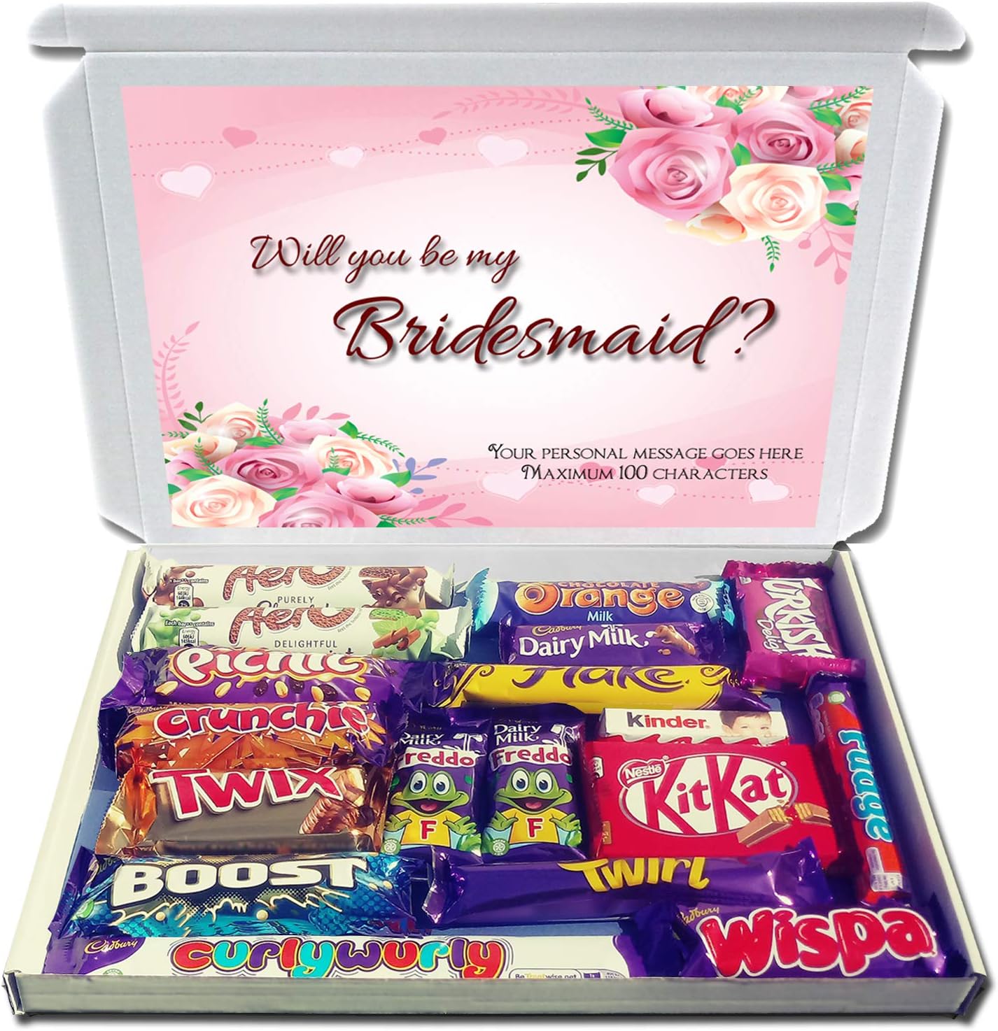 Will You BE My Bridesmaid Personalised Chocolate Selection Box Gift Hamper Wedding Gift