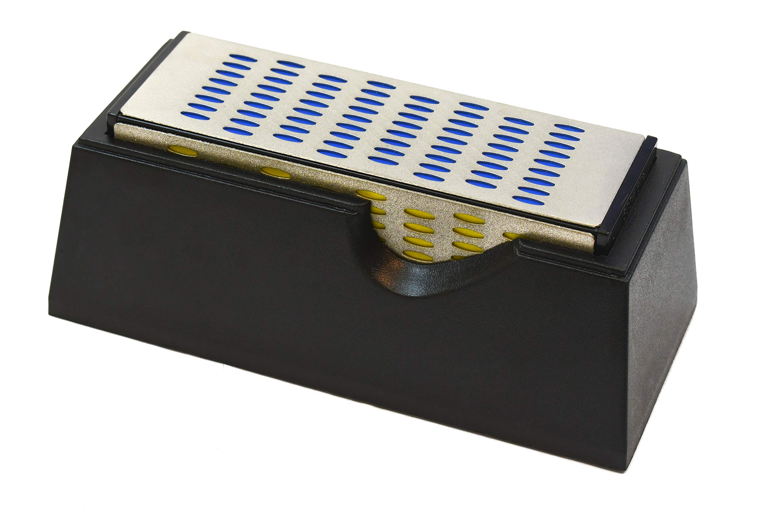 4 Sided Sharpening Stone Diamond Hone Block Kitchen Knife Sharpener