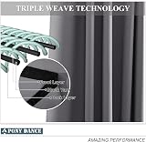 PONY DANCE Blackout Thermal Curtain 2 Panels 55 x 94 Inches Grey Eyelet Top view 5