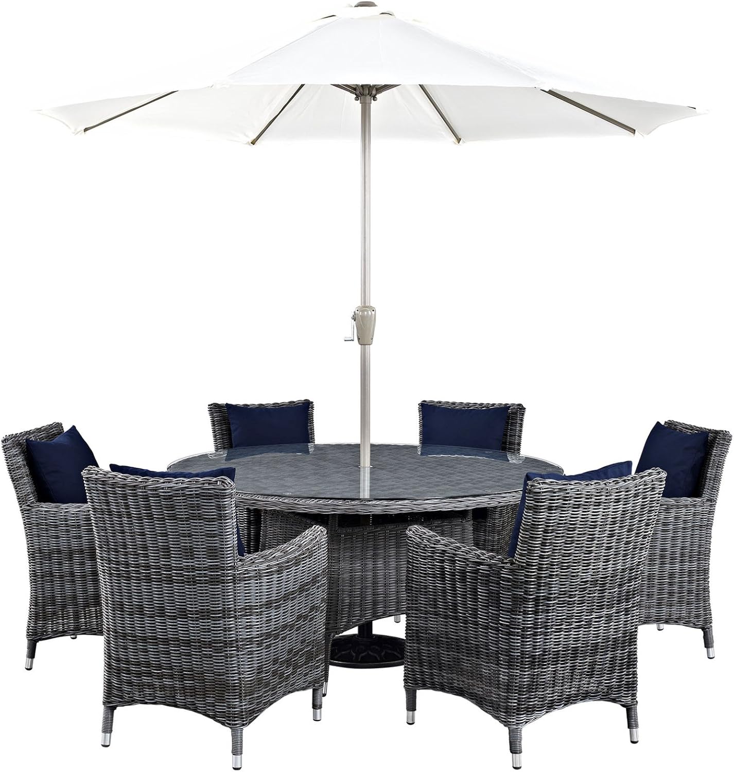 Modern Contemporary Urban Outdoor Patio Eight PCS Dining