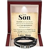 To My Son Bracelet Gift From Mom & Dad | Gifts for Son, Teen Boys for Birthday, Graduation, Christmas & Easter | Beautiful Cuban Cross Bracelet with Heartfelt Message Card & Gift Box