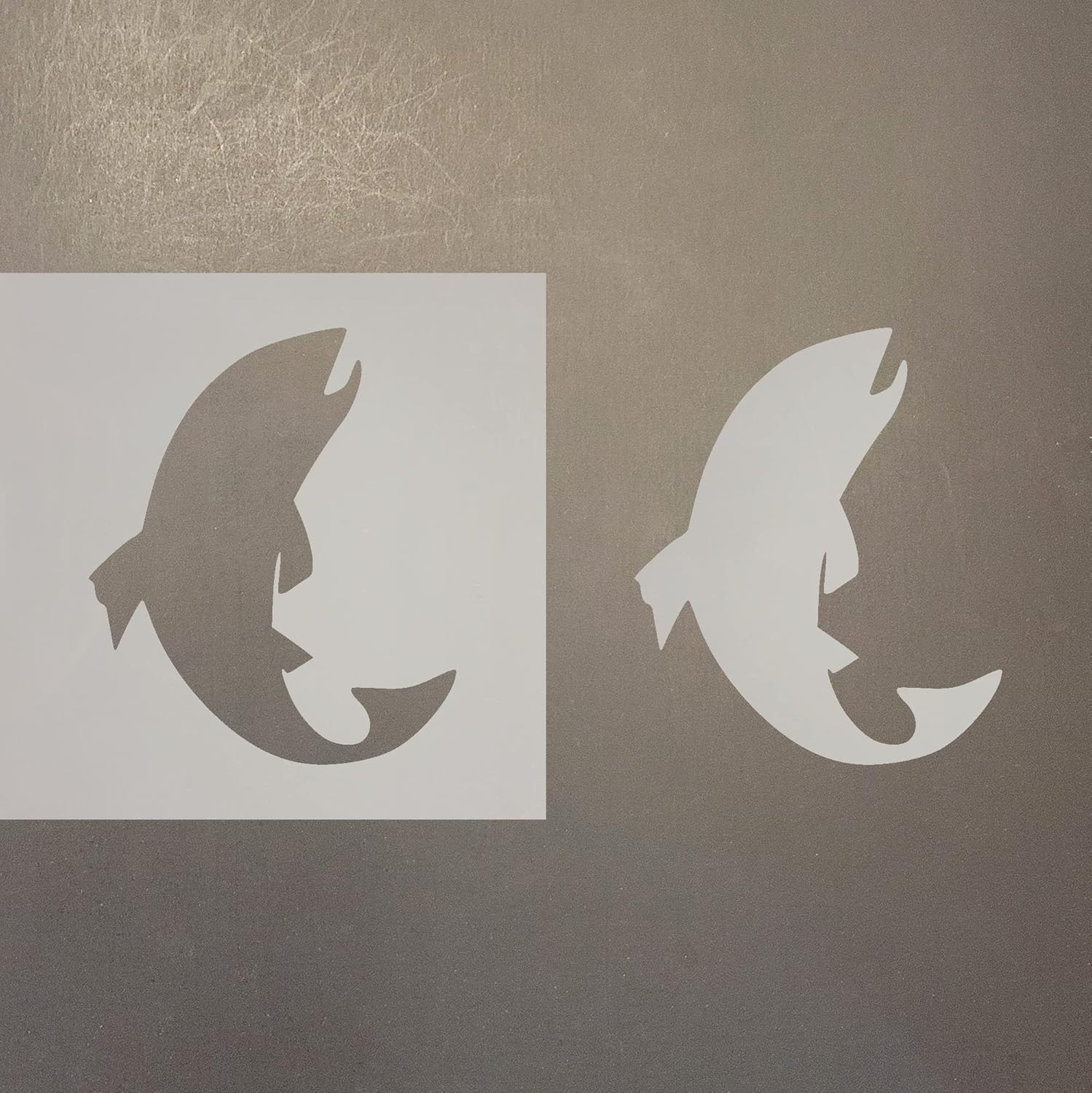 Mixed Media - Salmon Fish Jumping Reusable Mylar Stencil - Art Craft Supplies 4 Inch