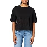 Armani Exchange Womens Cropped Burnout Logo T-Shirt
