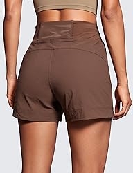 CRZ YOGA Women's Lightweight Mid Rise Hiking Shorts
