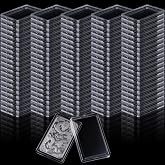 100 Pcs 1 oz Silver Bar Case Holder, Clear Acrylic Silver Bar Holder, Capsule Storage Container Box for 1 Ounce Bullion &amp; SilverBar