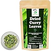 Dried Curry Leaves 0.7 Oz (20 g) Whole Herbs Leaf for Asian Spices Food Organic Natural Air Dried Kari Patta Aromatic Flavors