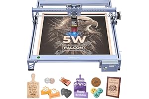 Creality Falcon 5W Laser Engraver Machine, 72w High Precision 0.06mm Laser Cutter and Engraving Machine for Wood Leather Acrylic Glass, 10000mm/min, Offline Usage, Working Area 400 * 415mm