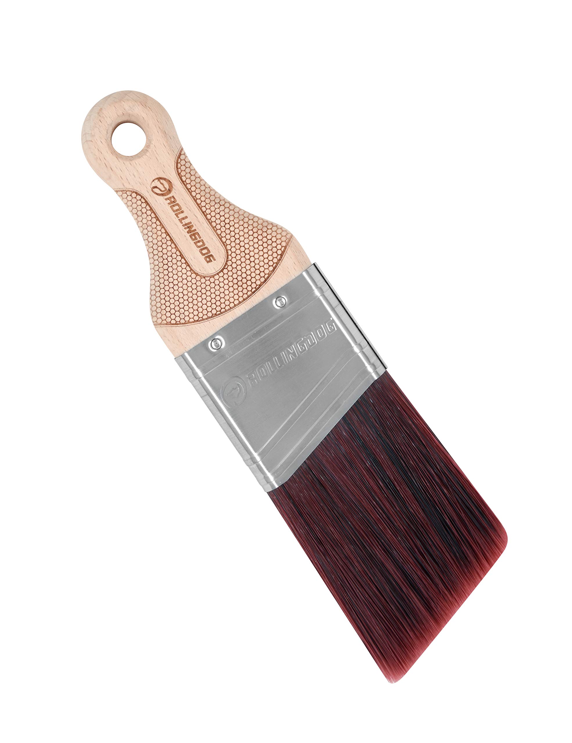 ROLLINGDOG Edge Cutting In Paint Brush 2" Short Paint Brush,No Loss Bristle Synthetic Filaments for Walls Trimming Detail Painting, Precise Touch Up