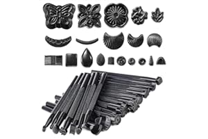 WANGR 20 Pcs Leather Stamping Tool Leather Craft Stamp Punch Set, Different Shape Pressing Punch Sets,Leather Carving Saddle 