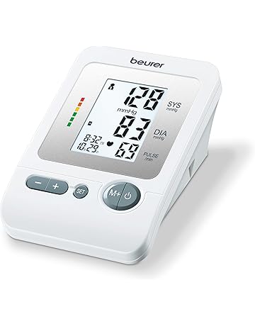 Beurer BM26 - Tensiómetro de brazo, indicador OMS, memoria 4 x 30 mediciones,