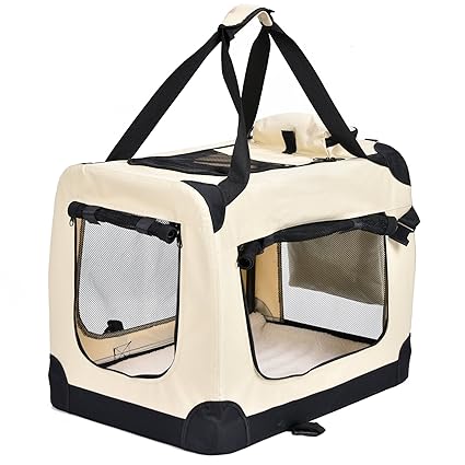 Jalano Transportbox für Hunde Hundebox Faltbar Transporttasche mit Hundedecke