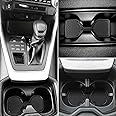 Auovo Anti Dust Mats for Toyota RAV4 Accessories 2025 2024 2023 2022 2021 2020 2019 Custom Car Cup Holder Insert Liner Coaster Center Console Door Pads (14pcs/Set)(Solid Black)