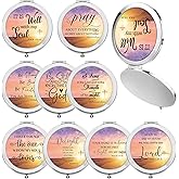RattanView 9 Pcs Christian Gifts for Women Bulk Religious Compact Mirrors Christian Gifts Small Bible Verse Makeup Mirrors for Purse Church Holiday Party Favors Stocking Stuffers