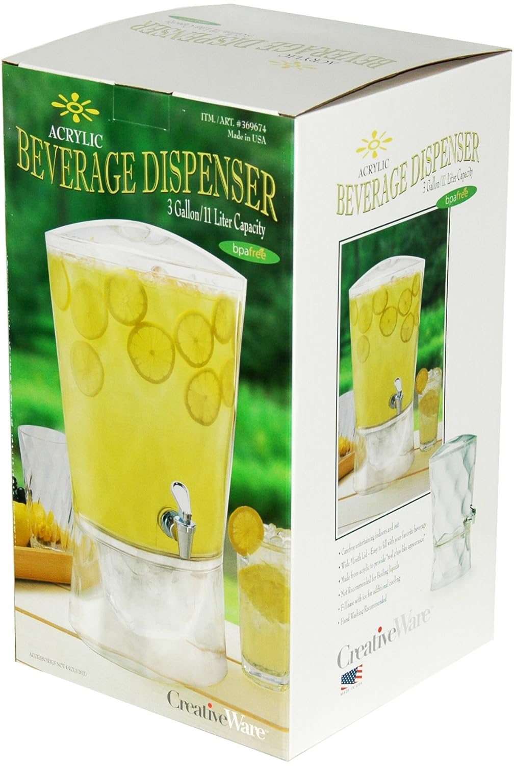 CreativeWare 3 Gallon Acrylic Beverage Dispenser Amazon.co.uk Kitchen & Home
